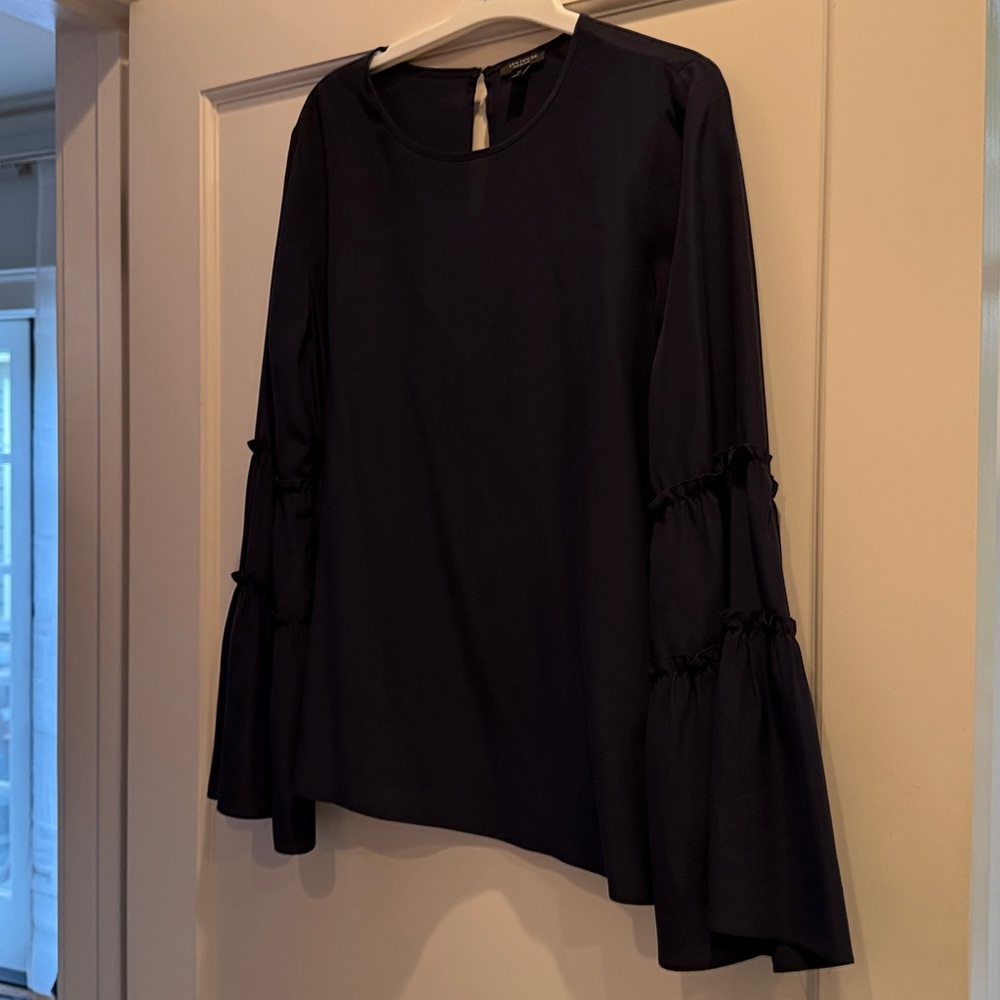Ann Taylor Navy Blue Petite Silk Shell Top